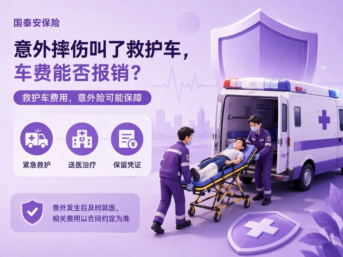 意外摔伤叫了救护车，几百元急救车费意外险能不能报？(图1)