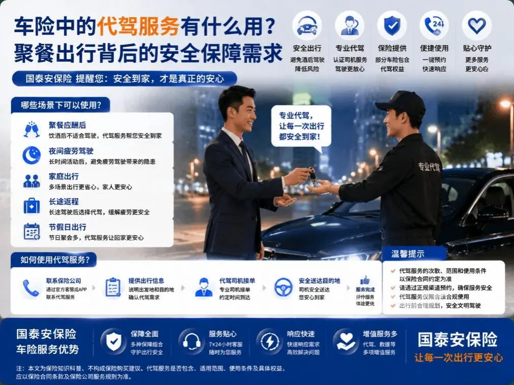 车险中的代驾服务有什么用?聚餐出行背后的安全保障需求(图1) 车险中的代驾服务有什么用?聚餐出行背后的安全保障需求(图1)