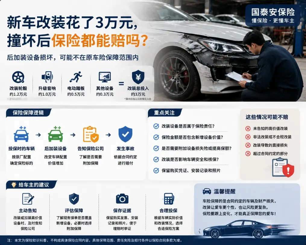 车辆改装后车险怎么赔?哪些改装会导致拒赔(图1) 车辆改装后车险怎么赔?哪些改装会导致拒赔(图1)