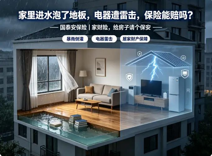 家里进水泡了地板，电器遭雷击，这种倒霉事保险能赔吗？(图1)